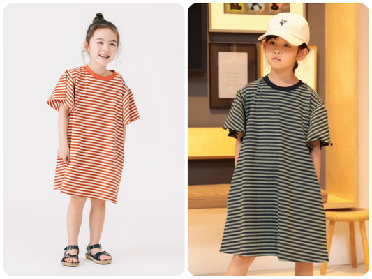Japanese B:MING by BEAMS Striped Dress (100-140cm) for Girls Summer 