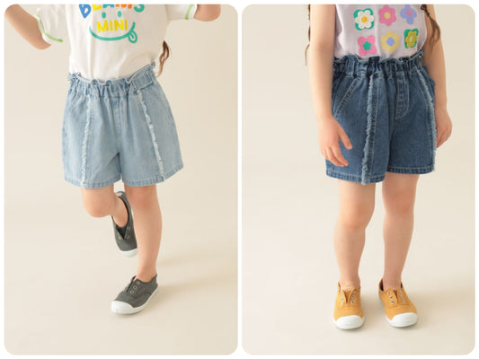 Japanese children's clothing BEAMS mini denim culottes 90-150cm girls summer PANTS 