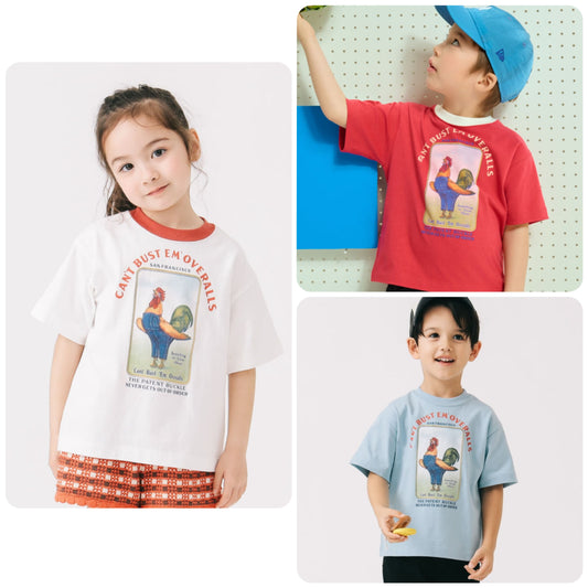 B:MING by BEAMS x Lee 'CAN'T BUST EM' short-sleeved top (110-140cm) for boys and girls (summer) 