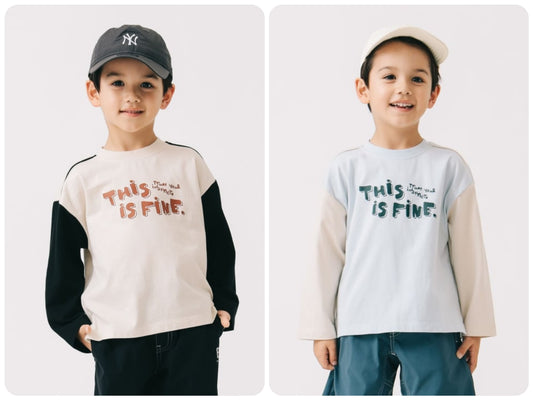 Japanese children's clothing B:MING by BEAMS letter print top 100-140cm boys summer TOPS 