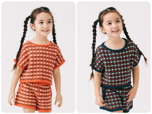 Japanese children's clothing B:MING by BEAMS knitted top 90-140cm girls summer TOPS 