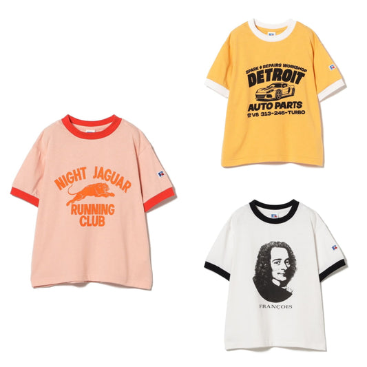 Japanese B:MING by BEAMS RUSSELL ATHLETIC short-sleeved tops (110-130cm) for boys and girls (summer TOPS) 
