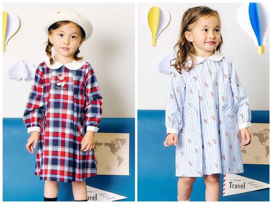 日本童裝 apres les cours x tiny bear 襯衫連身裙 80-120cm 女童款 秋季 DRESSES