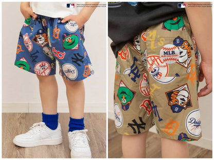 Japanese children's clothing BREEZE x MLB print shorts 80-140cm boys' summer PANTS 