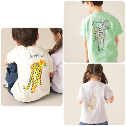 Japanese children's clothing BEAMS mini animal pattern tops 90-150cm boys/girls summer TOPS 