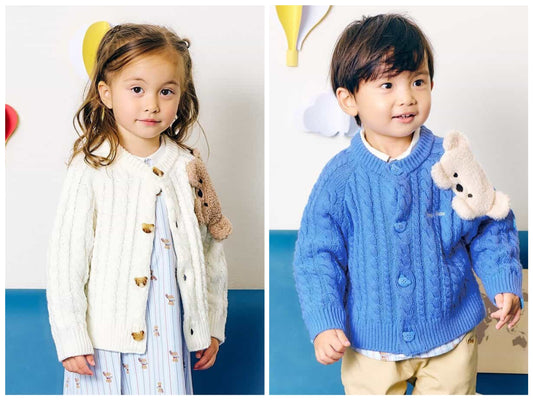 日本童裝 apres les cours x tiny bear 針織外套 80-120cm 男童款/女童款 秋季 OUTERWEAR