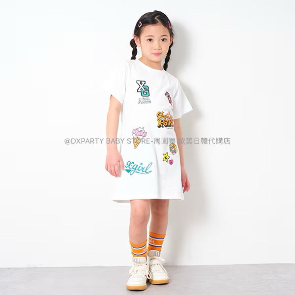 日本童裝 X-girl LOGO開背連身裙 80-140cm 女童款 夏季 DRESSES