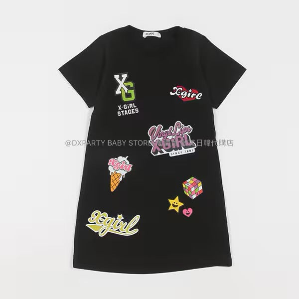 日本童裝 X-girl LOGO開背連身裙 80-140cm 女童款 夏季 DRESSES