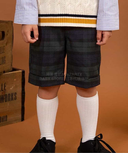 日本童裝 BREEZE 格仔短褲 90-130cm 男童款 冬季 PANTS 面試/宴會/表演