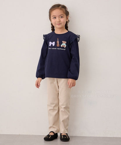日本童裝 aF#a325 彈力休閒長褲 90-160cm 女童款 秋季 PANTS