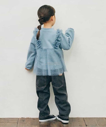 日本童裝 p.premier 薄紗荷葉邊上衣 80-140cm 女童款 秋季 TOPS