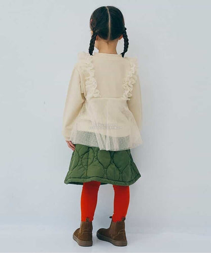 日本童裝 p.premier 薄紗荷葉邊上衣 80-140cm 女童款 秋季 TOPS
