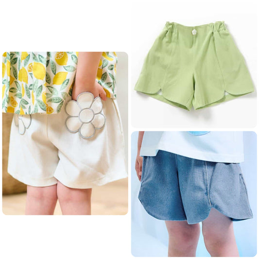 Japanese children's clothing apres les cours floral pocket shorts 80-140cm girls summer PANTS 