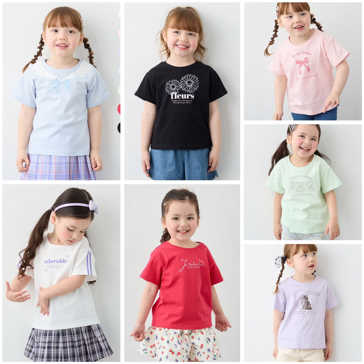 日本童裝 aF#a325 印花短袖上衣 90-160cm 女童款 夏季 TOPS