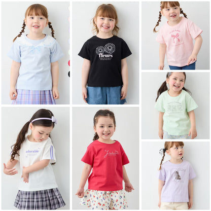 日本童裝 aF#a325 印花短袖上衣 90-160cm 女童款 夏季 TOPS