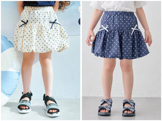 日本童裝 aF#a325 泡泡波點短裙 110-150cm 女童款 夏季 SKIRTS