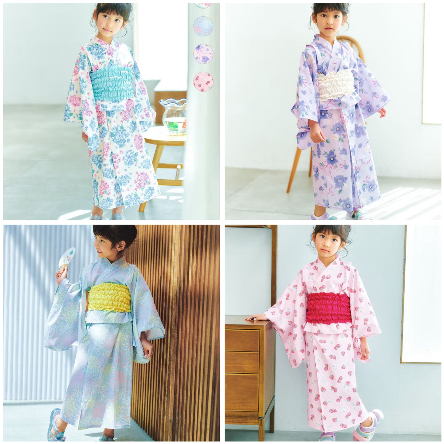 日本童裝 aF#a325 2Way 日本浴衣3件套裝 日本和服 110-140cm 女童款 夏季 OUTERWEAR DRESSES 日本夏祭慶典特輯