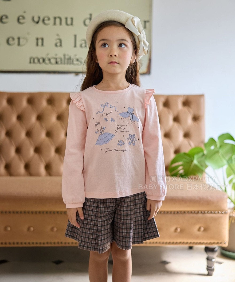 日本童裝 aF#a325 百搭休閒上衣 90-160cm 女童款 秋季 TOPS