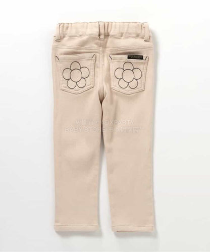 日本童裝 BREEZE 花花刺繡口袋牛仔褲 80-140cm 女童款 冬季 PANTS