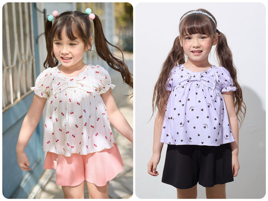 Japanese children's clothing aF#a325 UV protection cute swimsuit two-piece set 100-140cm girls summer play swimsuit special edition 
