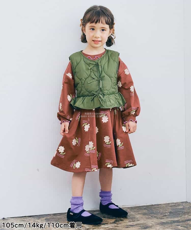 日本童裝 p.premier 喇叭形剪裁連身裙 80-140cm 女童款 秋季 DRESSES