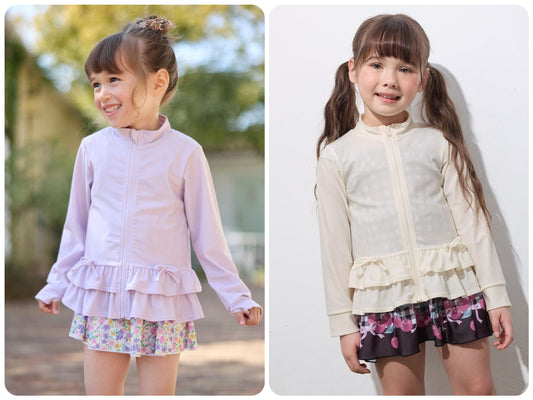 Japanese children's clothing aF#a325 UV protection swimsuit jacket 100-140cm girls summer play swimsuit special edition 