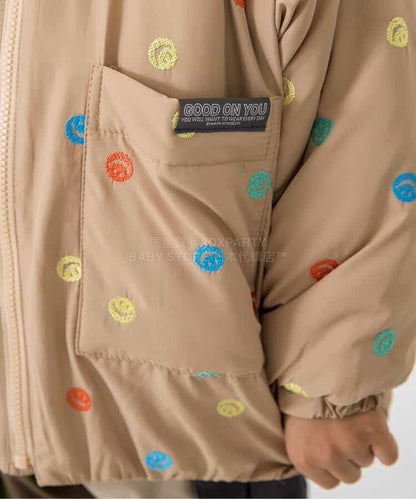 日本童裝 BREEZE 刺繡圖案夾棉外套 90-130cm 男童款 冬季(適合香港平均溫度、寒冷天氣、溫度低天氣）OUTERWEAR