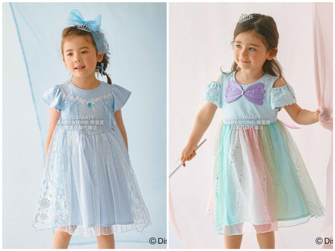 日本童裝 aF#a325 x Disney Princess 公主連身裙 100-140cm 女童款 夏季 DRESSES Halloween攪鬼特輯 Cosplay服裝 AAA