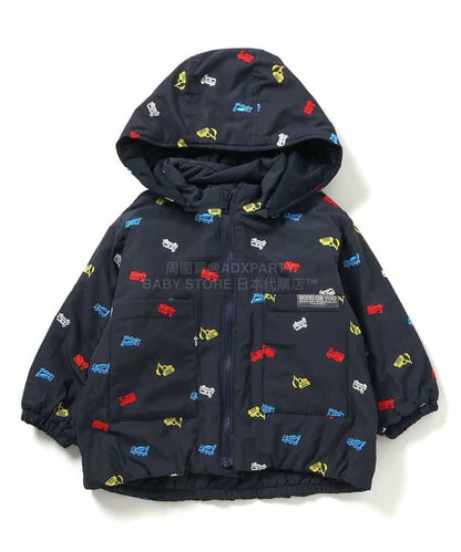 日本童裝 BREEZE 刺繡圖案夾棉外套 90-130cm 男童款 冬季(適合香港平均溫度、寒冷天氣、溫度低天氣）OUTERWEAR