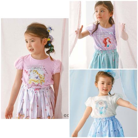 日本童裝 aF#a325 x Disney Princess 公主上衣 90-140cm 女童款 夏季 TOPS