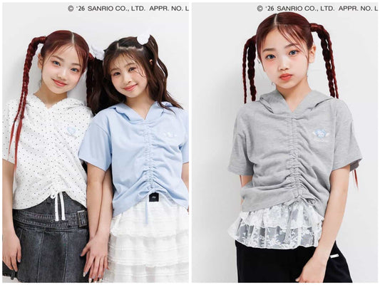 日本童裝 algy x Sanrio Hello Kitty 帶天使耳朵連帽衫 130-160cm 女童款 夏季  TOPS  其他品牌童裝
