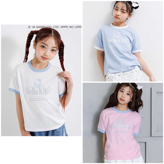 日本童裝 algy x Sanrio Hello Kitty 印花上衣 130-160cm 女童款 夏季  TOPS  其他品牌童裝