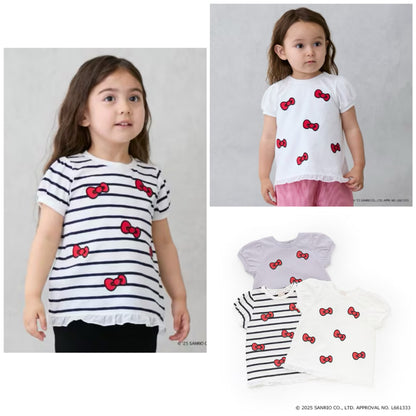 Japanese children's clothing pe#main x Sanrio Sun-burned series printed top 80-130cm girls summer TOPS 