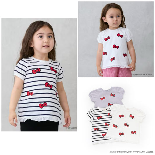 Japanese children's clothing pe#main x Sanrio Sun-burned series printed top 80-130cm girls summer TOPS 