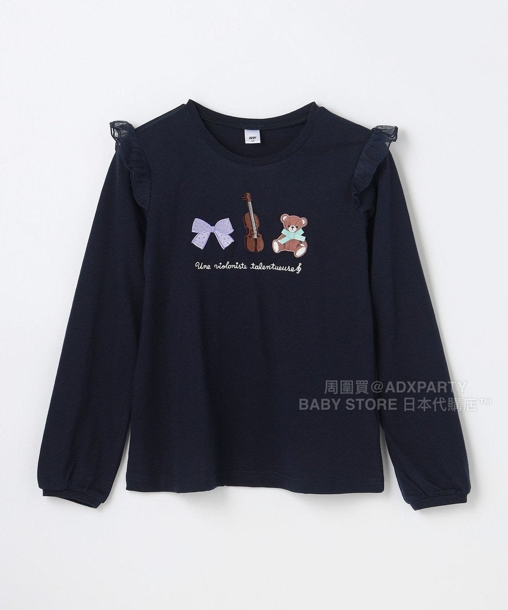 日本童裝 aF#a325 刺繡圖案上衣 100-150cm 女童款 秋季 TOPS