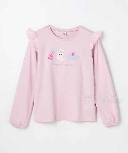 日本童裝 aF#a325 刺繡圖案上衣 100-150cm 女童款 秋季 TOPS
