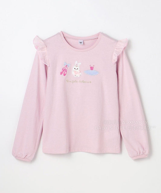 日本童裝 aF#a325 刺繡圖案上衣 100-150cm 女童款 秋季 TOPS
