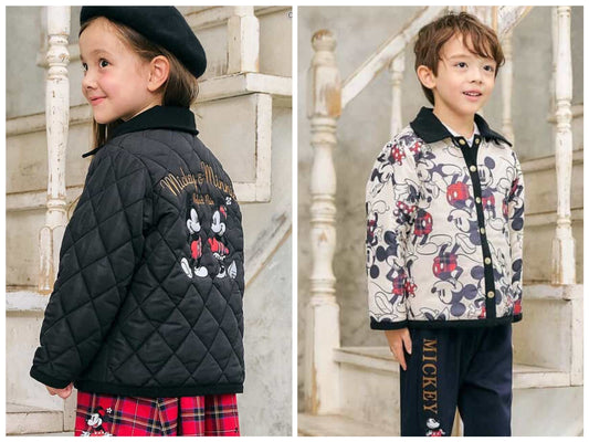 日本童裝 apres les cours x Disney 2Way 雙面兩著 夾棉外套 80-130cm 男童款/女童款 秋季 (適合初秋、香港平均溫度、寒冷天氣、溫度低天氣）OUTERWEAR