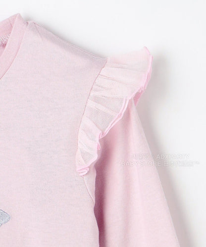 日本童裝 aF#a325 刺繡圖案上衣 100-150cm 女童款 秋季 TOPS