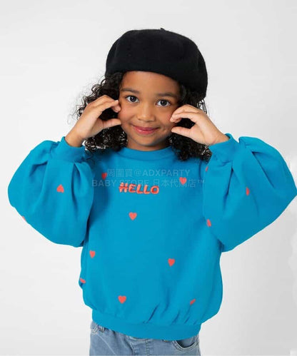 日本童裝 BREEZE 泡泡袖衛衣 80-140cm 女童款 冬季 TOPS 聖誕紅/新年紅