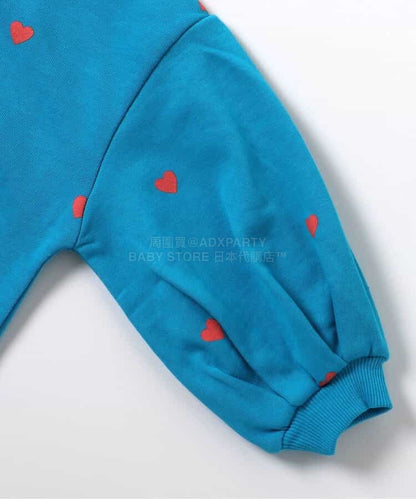 日本童裝 BREEZE 泡泡袖衛衣 80-140cm 女童款 冬季 TOPS 聖誕紅/新年紅