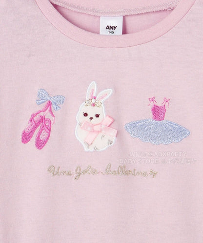 日本童裝 aF#a325 刺繡圖案上衣 100-150cm 女童款 秋季 TOPS