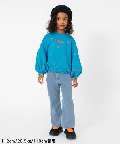 日本童裝 BREEZE 泡泡袖衛衣 80-140cm 女童款 冬季 TOPS 聖誕紅/新年紅