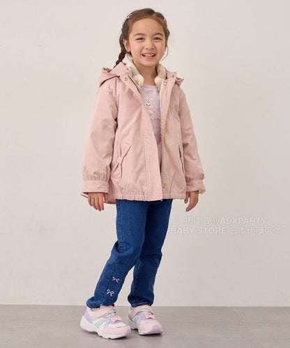 日本童裝 aF#a325 毛毛貓咪口袋外套（可與同牌子外套合併） 100-160cm 女童款 秋季 (適合初秋、香港平均溫度、寒冷天氣、溫度低天氣）OUTERWEAR  