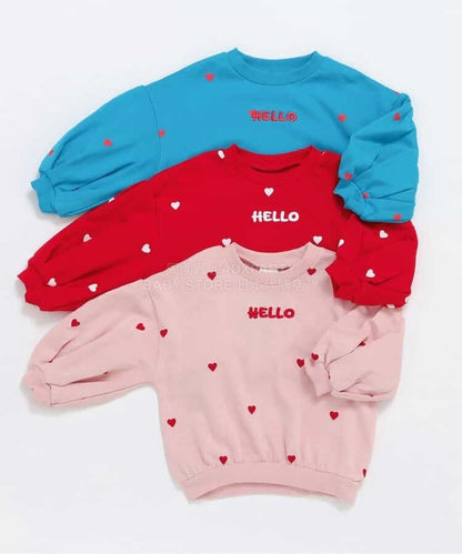 日本童裝 BREEZE 泡泡袖衛衣 80-140cm 女童款 冬季 TOPS 聖誕紅/新年紅