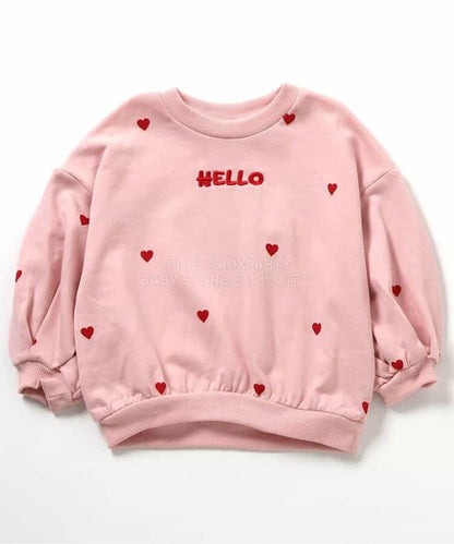 日本童裝 BREEZE 泡泡袖衛衣 80-140cm 女童款 冬季 TOPS 聖誕紅/新年紅