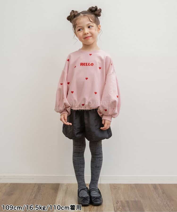 日本童裝 BREEZE 泡泡袖衛衣 80-140cm 女童款 冬季 TOPS 聖誕紅/新年紅