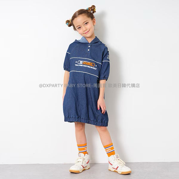 日本童裝 X-girl 刺繡清爽牛仔連身裙 90-140cm 女童款 夏季 DRESSES