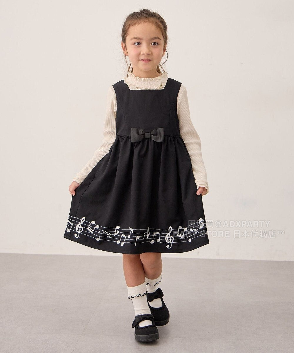日本童裝 aF#a325 音符連身裙 110-160cm 女童款 秋季 DRESSES 面試/宴會/表演