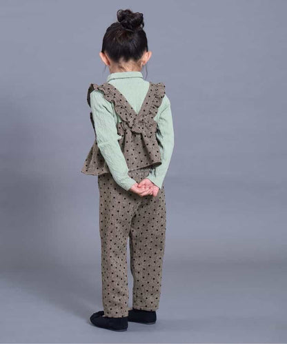 日本童裝 SERAPH 波點兩件套裝 80-140cm 女童款 秋季 TOPS PANTS